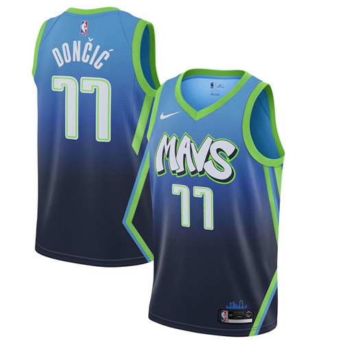 Men's Dallas Mavericks #77 Luka Doncic Blue 2019 City Edition Stitched NBA Jersey