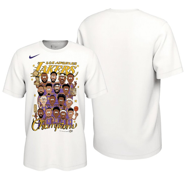 Los Angeles Lakers 2020 NBA Finals Champions White T-Shirt (All Size)