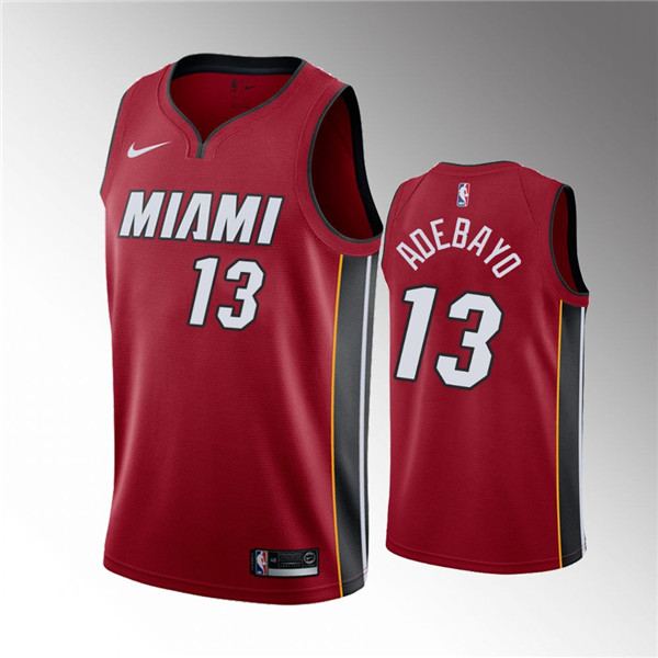 Men's Miami Heat #13 Bam Adebayo Red Stitched NBA Jersey