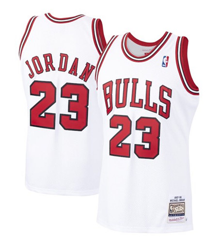 Men's Chicago Bulls #23 Michael Jordan White Stitched NBA Jersey