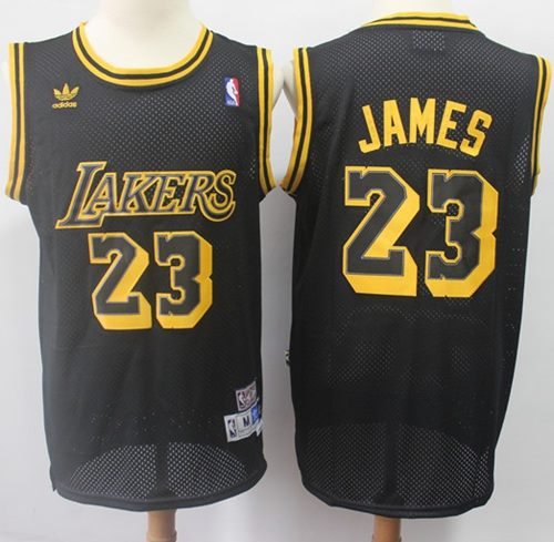 Men's Los Angeles Lakers #23 LeBron James Black Stitched NBA Jersey