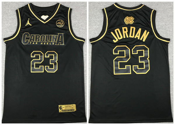 Men's Chicago Bulls #23 Michael Jordan Black Gold Edition Stitched Jersey