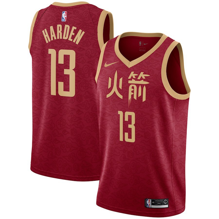 Men's Houston Rockets Red #13 James Harden NBA Jersey