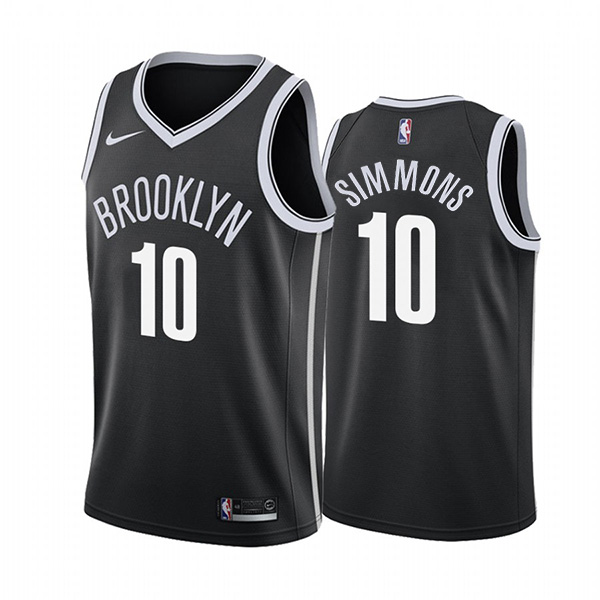 Men's Brooklyn Nets #10 Ben Simmons Black Stitched Basketball Jersey - Click Image to Close