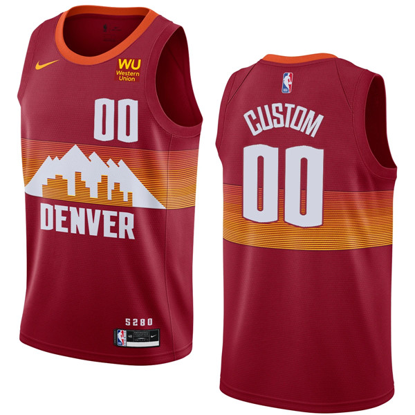 Men's Denver Nuggets Active Player Custom Red 2020-21 City Edition Stitched NBA Jersey