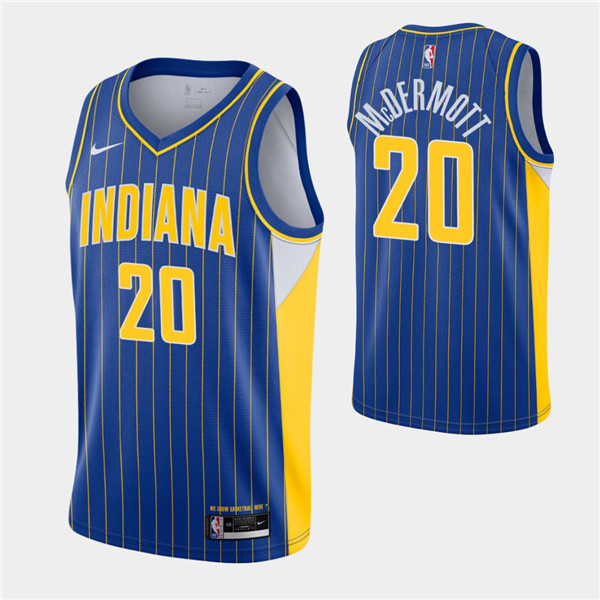 Men's Indiana Pacers #20 Doug McDermott Royal City Swingman 2020-21 Stitched NBA Jersey