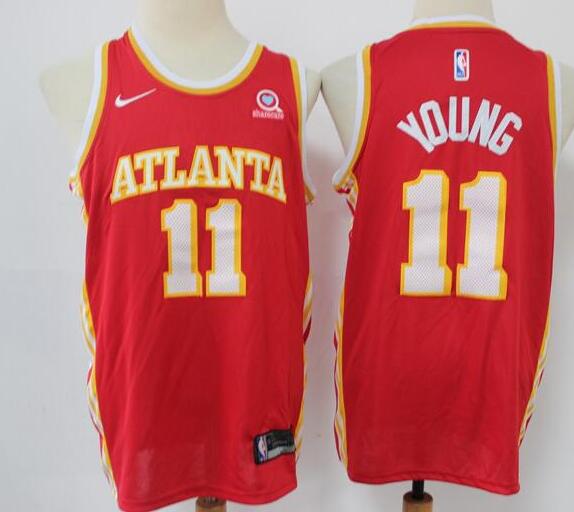 Men's Atlanta Hawks Red #11 Trae Young Stitched NBA Jersey