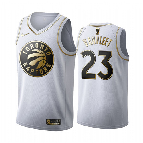 Men's Toronto Raptors #23 Fred VanVleet White 2019 Golden Edition Stitched NBA Jersey