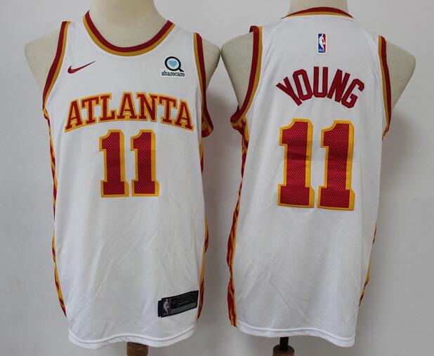 Men's Atlanta Hawks White #11 Trae Young Stitched NBA Jersey