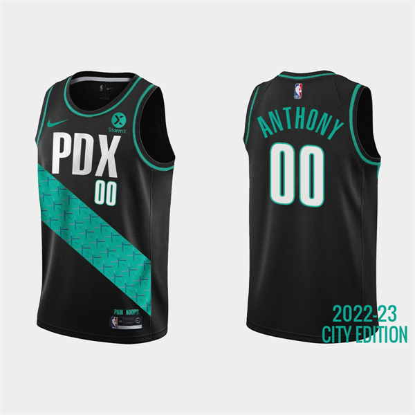 Men's Portland Trail Blazers Active Player Custom 2022/23 Black City Edition Stitched Basketball Jersey