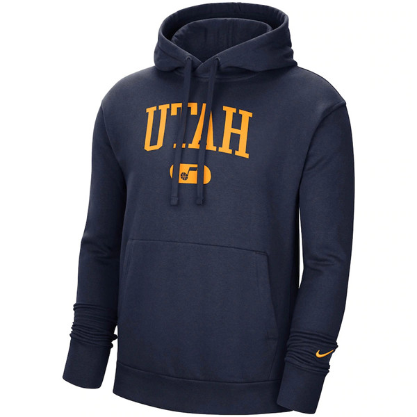 Men's Utah Jazz 2021 Navy Heritage Essential Pullover Hoodie - Click Image to Close