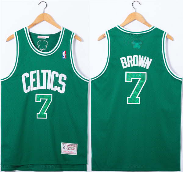 Men's Boston Celtics #7 Jaylen Brown Green Stitched Jersey