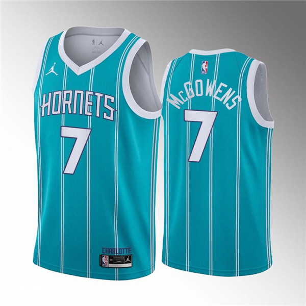 Men's Charlotte Hornets #7 Bryce McGowens 2022 Draft Stitched Basketball Jersey - Click Image to Close