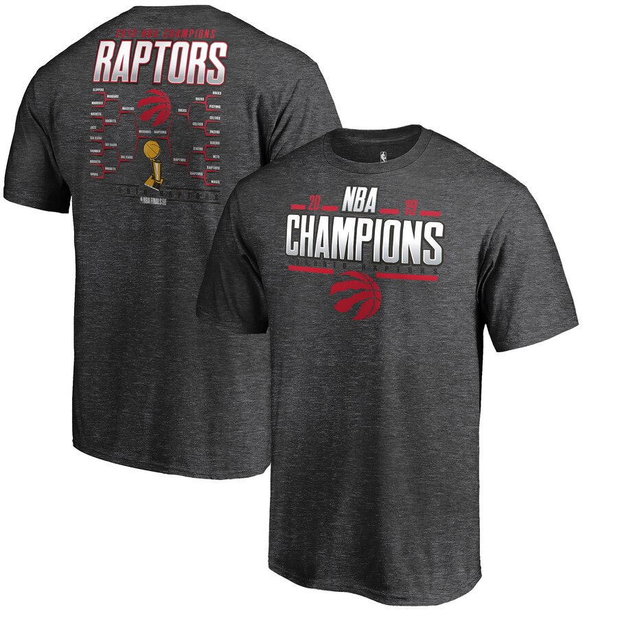 Toronto Raptors Heather Charcoal 2019 NBA Finals Champions Big & Tall Game Lead Schedule T-Shirt (All Size)