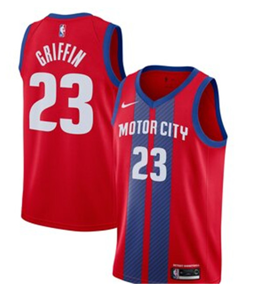 Men's Detroit Pistons #23 Blake Griffin Red 2019 City Edition Stitched NBA Jersey - Click Image to Close