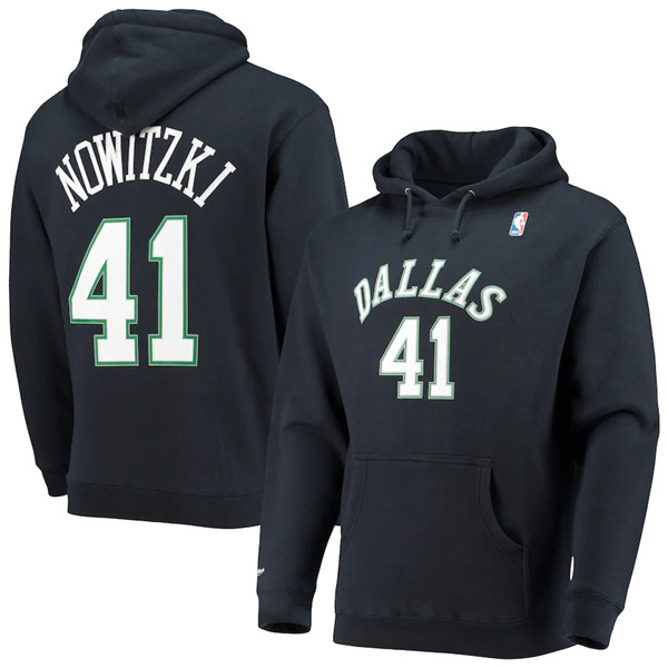 Men's Dallas Mavericks #41 Dirk Nowitzki 2021 Black Pullover Hoodie