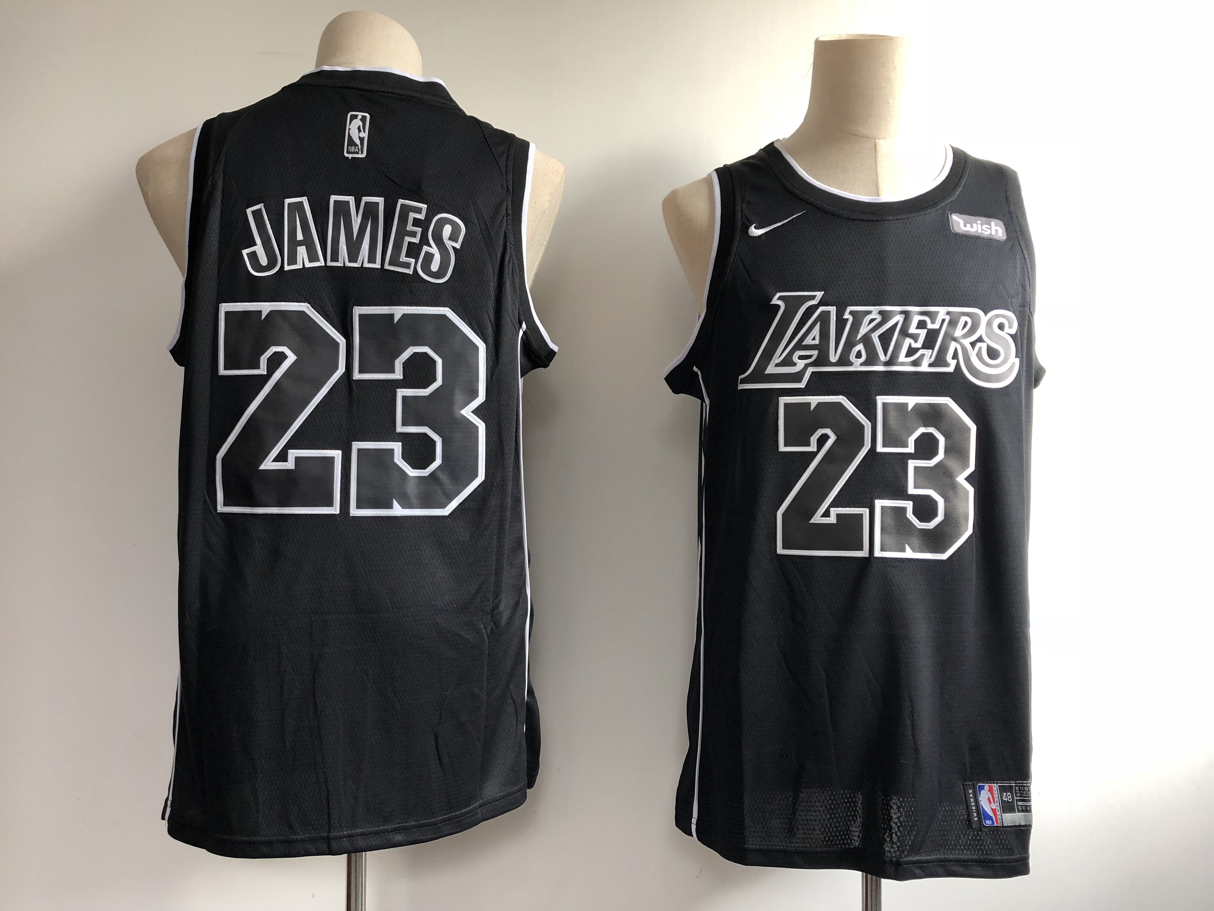 Men's Los Angeles Lakers #23 LeBron James Black 2018/19 Edition Swingman Stitched NBA Jersey