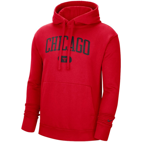 Men's Chicago Bulls 2021 Red Heritage Essential Pullover Hoodie - Click Image to Close