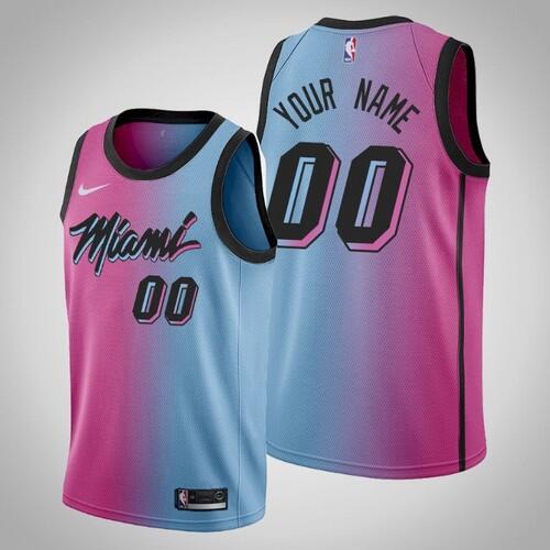 Men's Miami Heat Active Player 2020 Blue/Pink City Edition Vice Stitched NBA Jersey