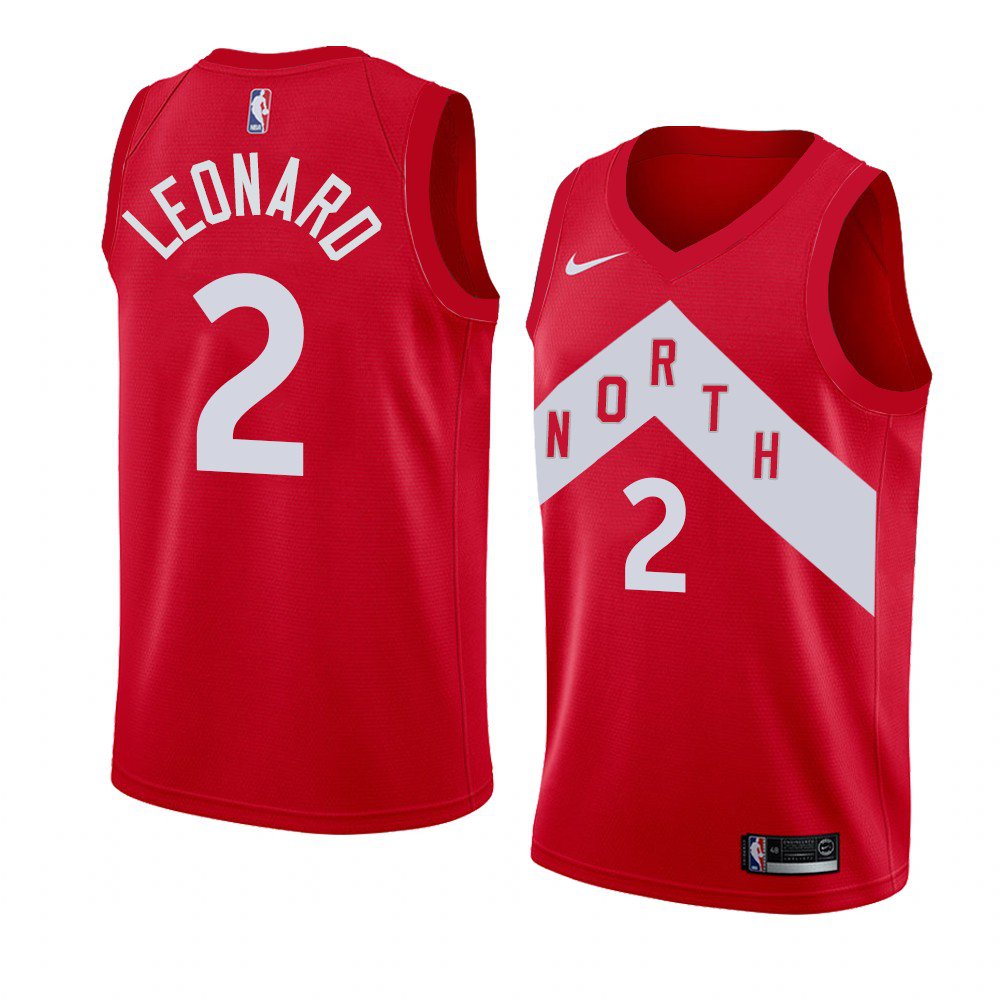 Men's Toronto Raptors #2 Kawhi Leonard Red 2018/19 Earned Edition Swingman Stitched NBA Jersey