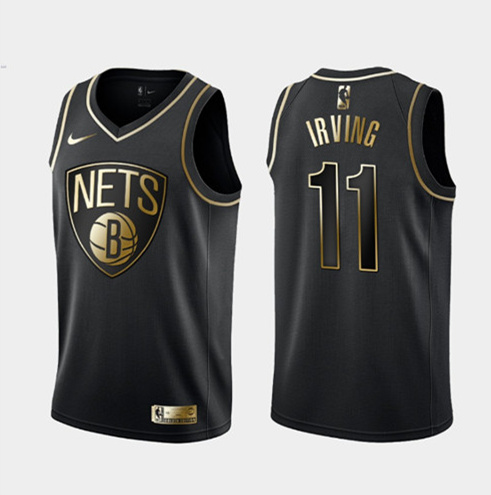 Men's Brooklyn Nets #11 Kyrie Irving Black 2019 Golden Edition Stitched NBA Jersey