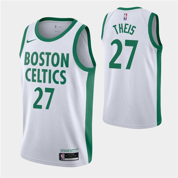 Men's Boston Celtics #27 Daniel Theis White 2020-21 City Edition Swingman Stitched NBA Jersey