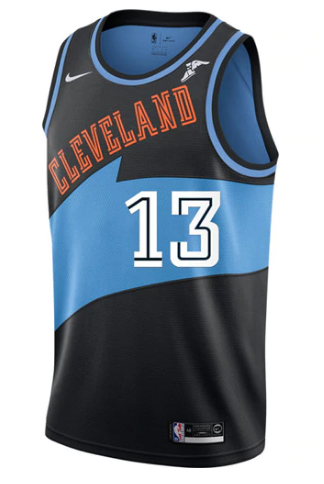 Men's Cleveland Cavaliers #13 Tristan Thompson Blue/Black Stitched NBA Jersey - Click Image to Close