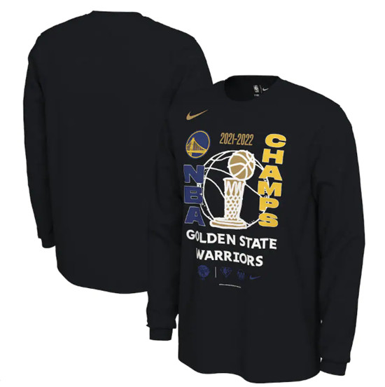 Men's Golden State Warriors 2022 NBA Finals Champions Locker Room Long Sleeve T-Shirt