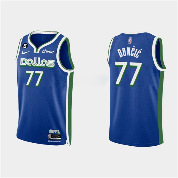 Men's Dallas Mavericks #77 Luka Doncic Blue Stitched Basketball Jersey