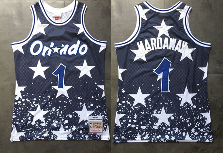 Men's Orlando Magic #1 Anfernee Hardaway Stitched NBA Jersey - Click Image to Close