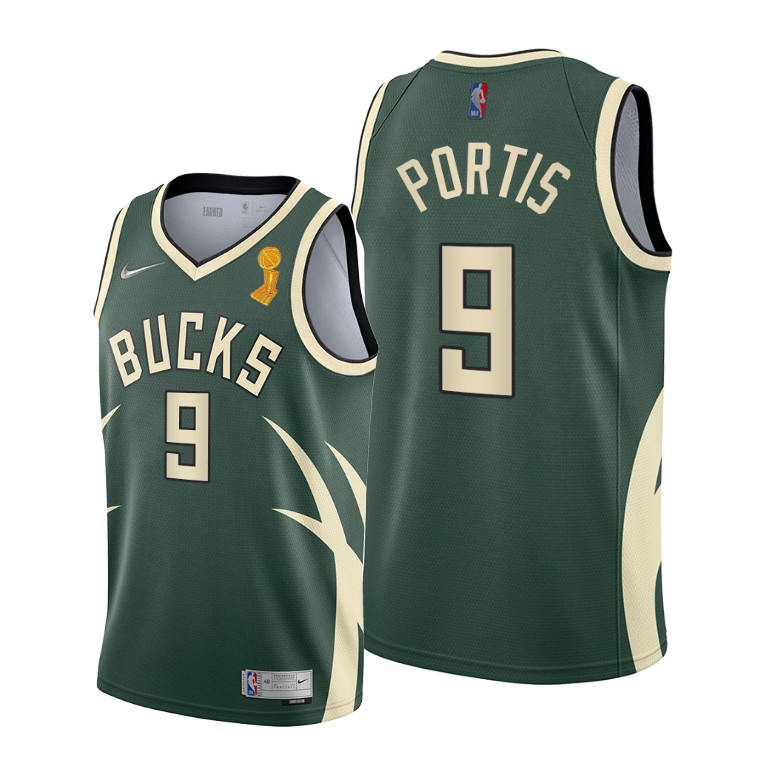 Men's Milwaukee Bucks #9 Bobby Portis 2021 Green Finals Champions Stitched Basketball Jersey