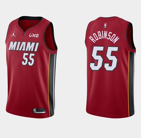 Men's Miami Heat #55 Duncan Robinson Red Stitched NBA Jersey