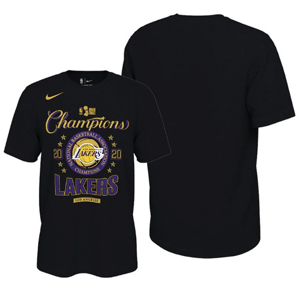 Los Angeles Lakers 2020 NBA Finals Champions Black T-Shirt (All Size)