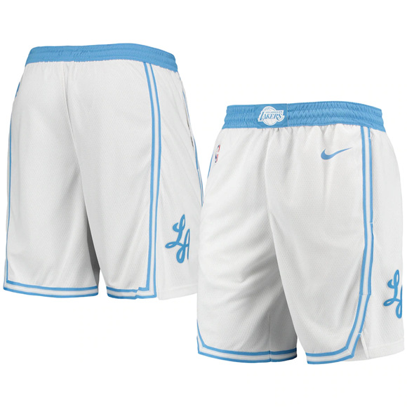 Men's Los Angeles Lakers White Shorts (Run Small)