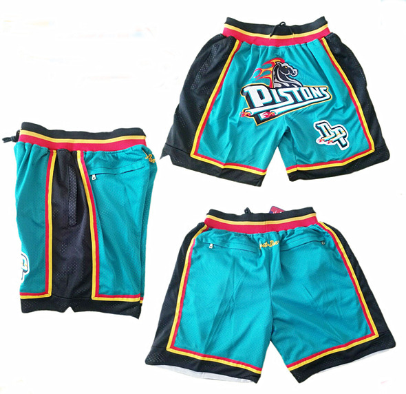 Men's Detroit Pistons Throwback Shorts (Run Small) - Click Image to Close