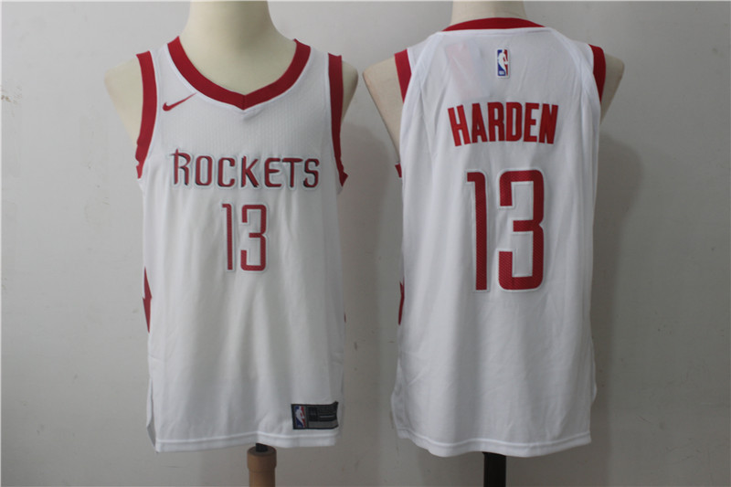 Men's Nike Houston Rockets #13 James Harden White Stitched NBA Jersey