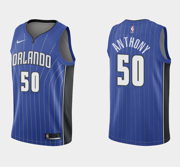 Men's Orlando Magic #50 Cole Anthony Blue Stitched NBA Jersey - Click Image to Close