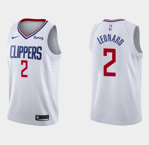 Men's Los Angeles Clippers #2 Kawhi Leonard White Stitched NBA Jersey