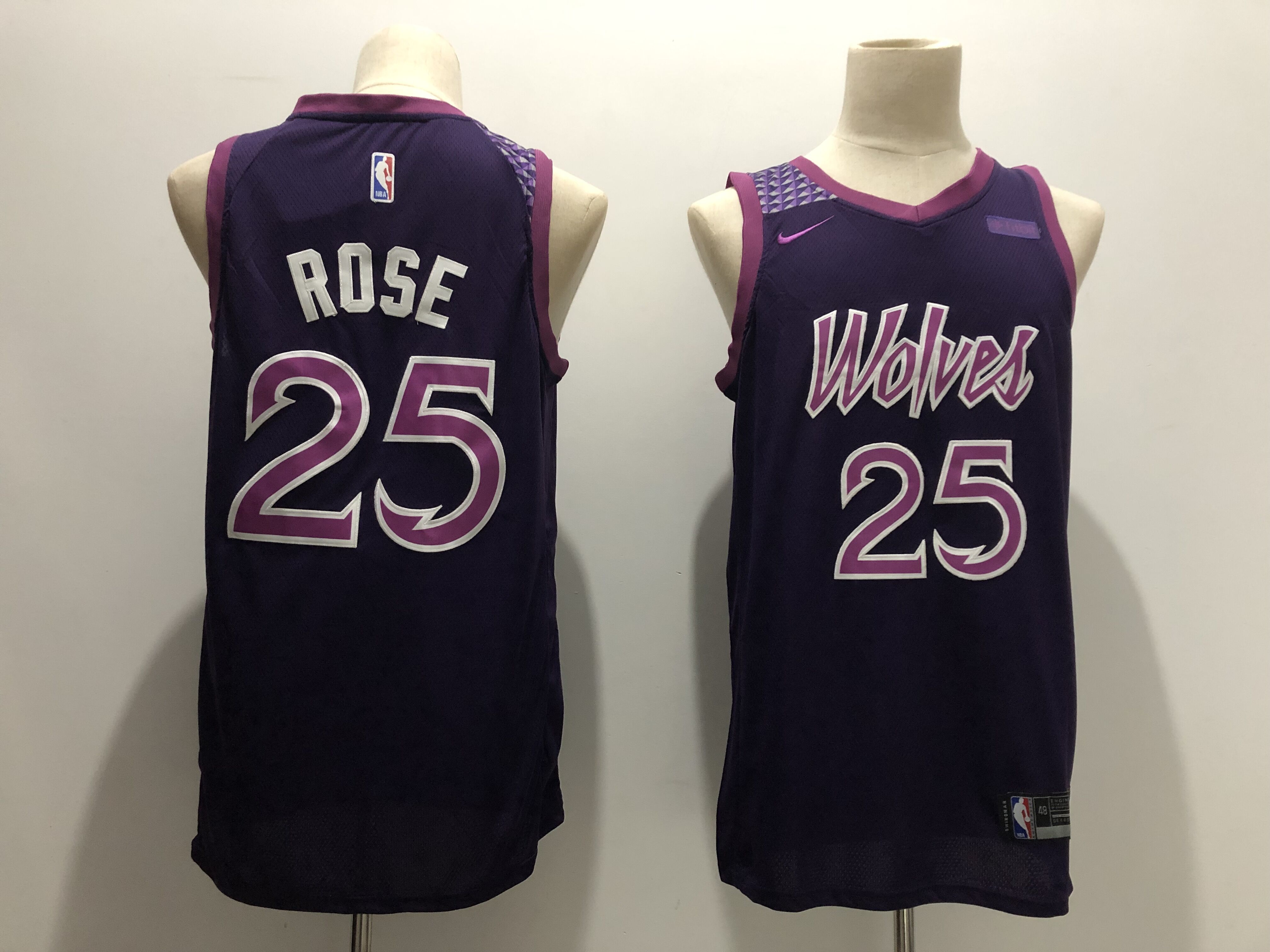 Men's Minnesota Timberwolves #25 Derrick Rose Purple 2018/19 City Edition Swingman Stitched NBA Jersey