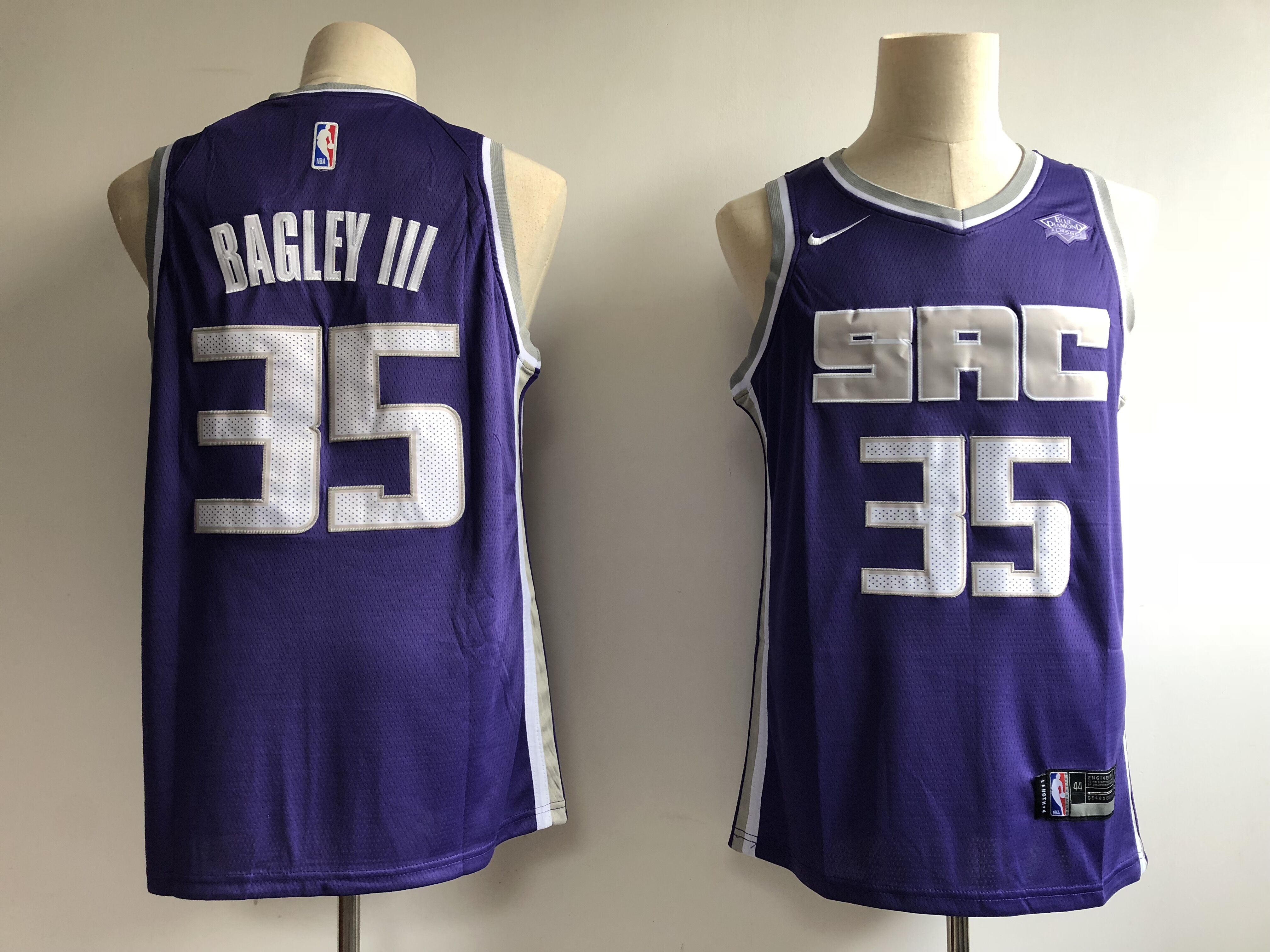 Men's Sacramento Kings #35 Marvin Bagley III Purple Swingman Stitched NBA Jersey