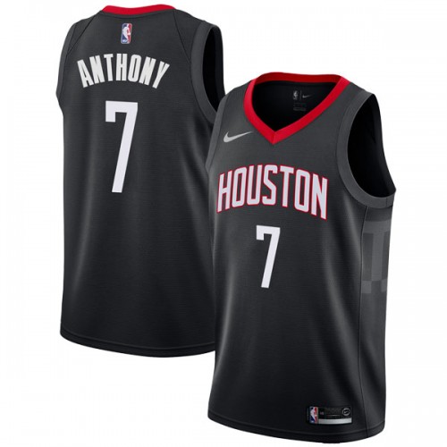 Men's Houston Rockets #7 Carmelo Anthony Black Swingman Statement Stitched NBA Jersey - Click Image to Close