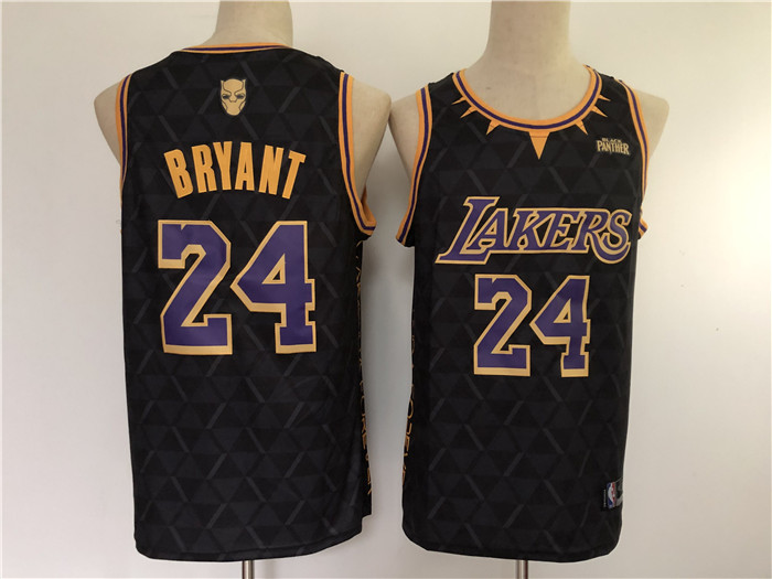 Men's Los Angeles Lakers #24 Kobe Bryant Black Stitched NBA Jersey - Click Image to Close