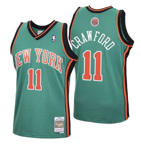 Men's New Yok Knicks #11 Jamal Crawford 2006-07 Green Swingman Stitched Jersey