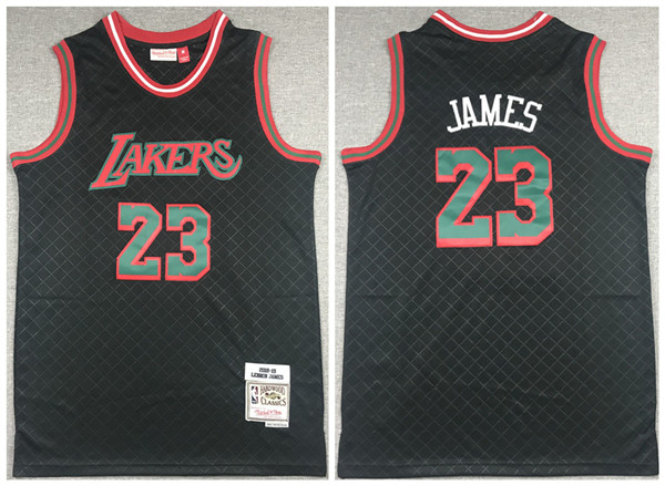 Men's Los Angeles Lakers #23 LeBron James 2018-19 Black Mitchell & Ness Hardwood Classics Stitched Jersey