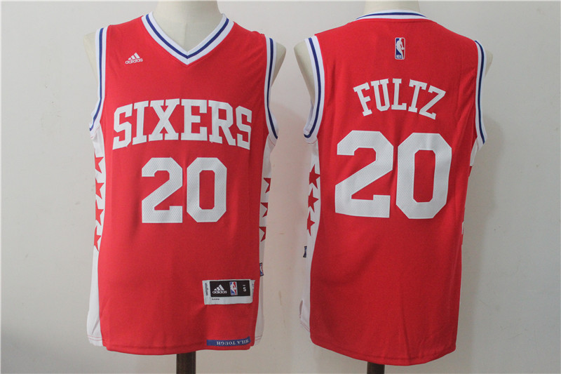 Men's Philadelphia 76ers #20 Fultz Red Stitched NBA Jersey