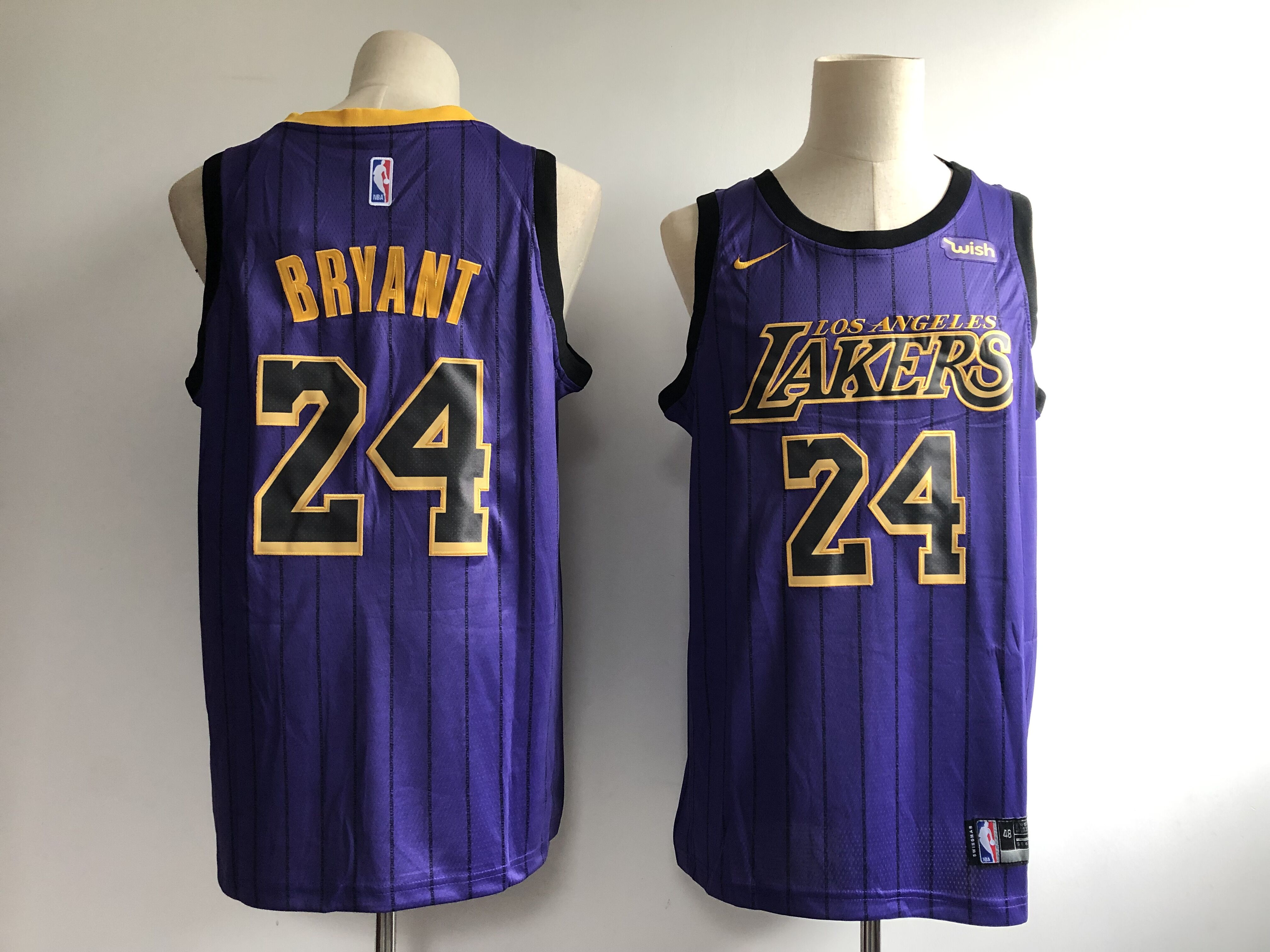 Men's Los Angeles Lakers #24 Kobe Bryant Purple 2018/19 City Edition Swingman Stitched NBA Jersey