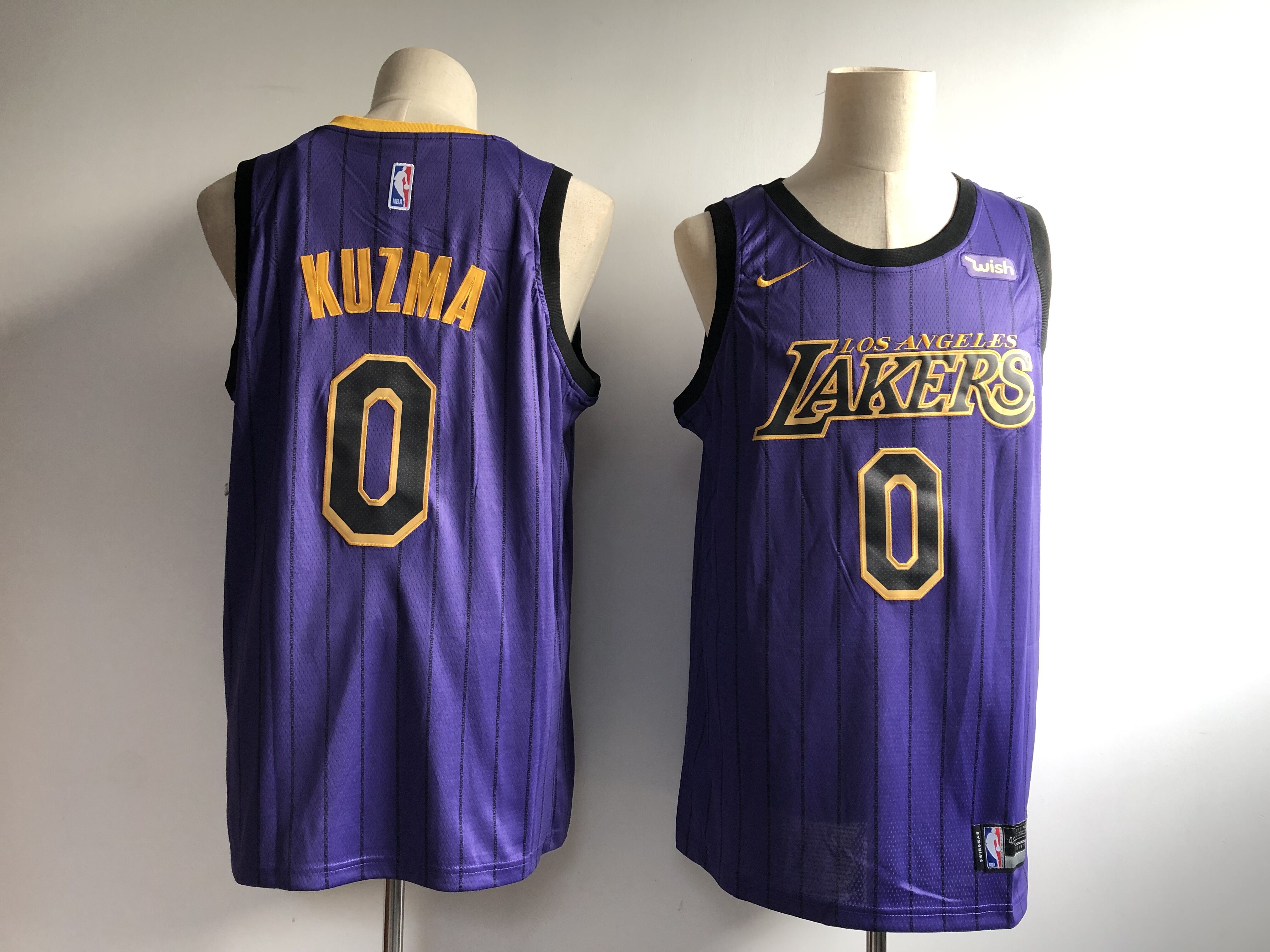 Men's Los Angeles Lakers #0 Kyle Kuzma Purple 2018/19 City Edition Swingman Stitched NBA Jersey