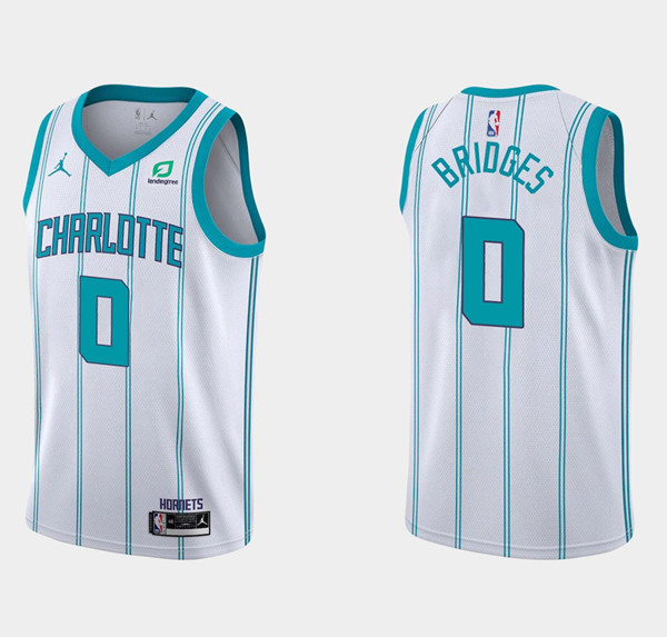 Men's Charlotte Hornets #0 Miles Bridges White Stitched NBA Jersey