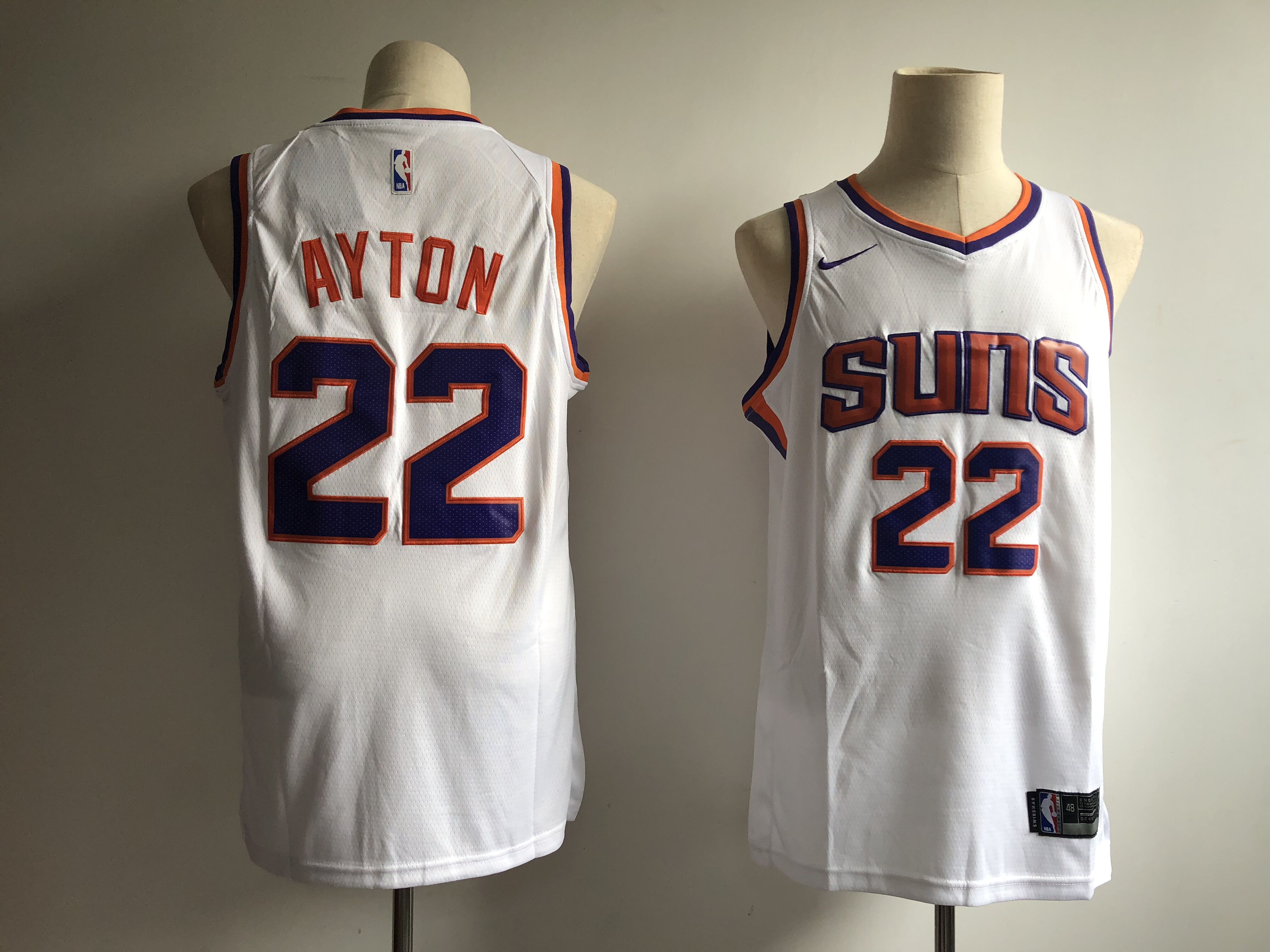 Men's Phoenix Suns #22 Deandre Ayton White Swingman Stitched NBA Jersey