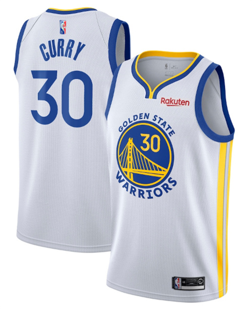 Men's Golden State Warriors #30 Stephen Curry 75th Anniversary White Stitched Basketball Jersey - Click Image to Close